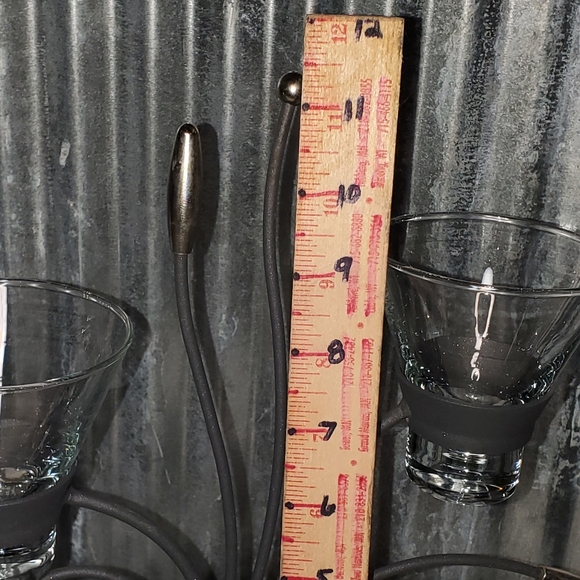 Vintage Black Metal Art Candle Holder & Black Enameled Frame - Picture 8 of 16